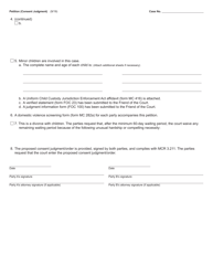 Form CCFD25 Petition (Consent Judgment) - Michigan, Page 2