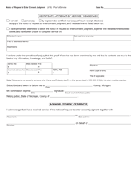 Form CCFD26 Notice of Request to Enter Consent Judgment - Michigan, Page 2