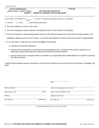 Document preview: Form PC119 Petition for Waiver of Parental Consent for an Abortion - Michigan