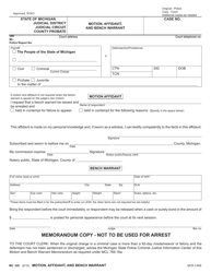 Form MC229 Motion, Affidavit, and Bench Warrant - Michigan, Page 2