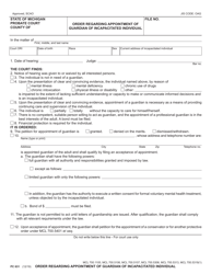 Document preview: Form PC631 Order Regarding Appointment of Guardian of Incapacitated Individual - Michigan