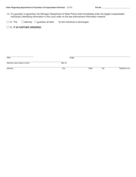 Form PC631 Order Regarding Appointment of Guardian of Incapacitated Individual - Michigan, Page 2
