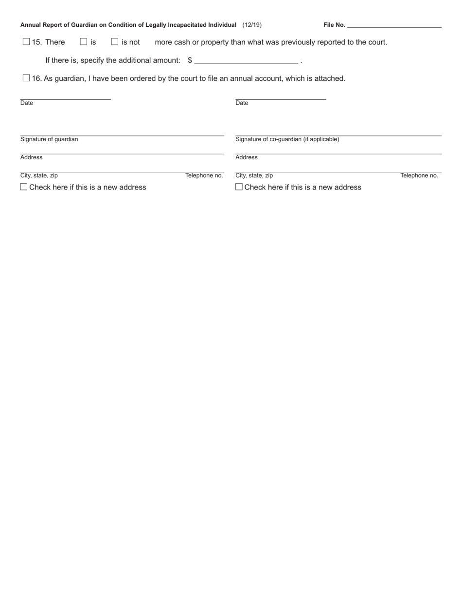 Form PC634 Annual Report of Guardian on Condition of Legally Incapacitated Individual - Michigan, Page 4