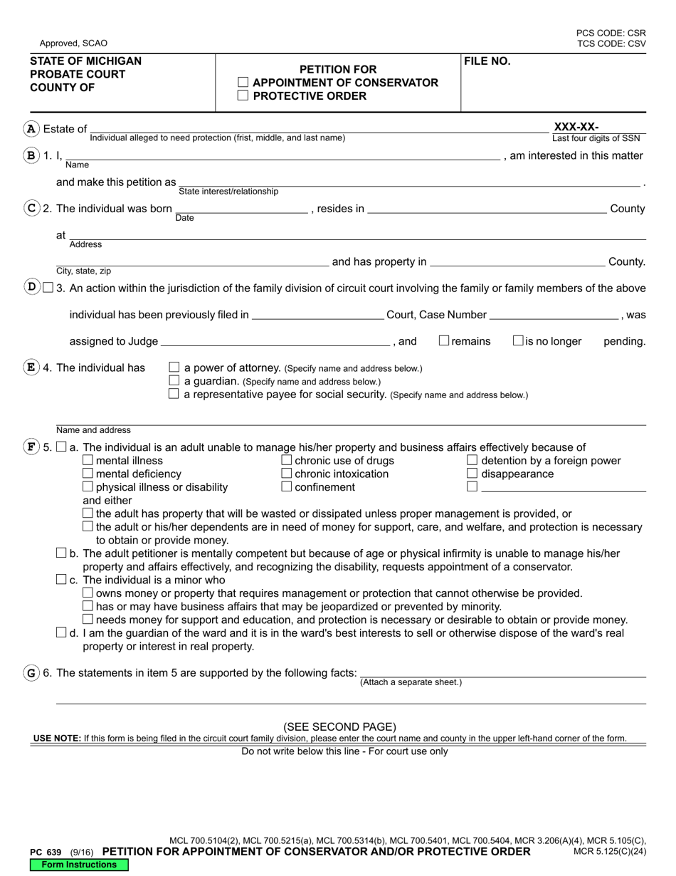 state of michigan petition and order for assignment form