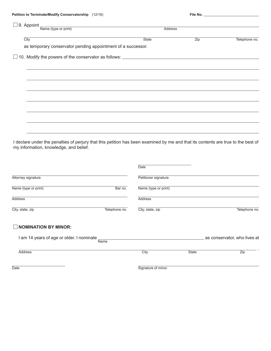 Form PC676 Petition to Terminate / Modify Conservatorship - Michigan, Page 2