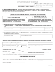 Formulario CC395 Peticion De Orden De Proteccion Personal (Agresion/ Abuso Sexual No Domestico) - Michigan (Spanish), Page 2