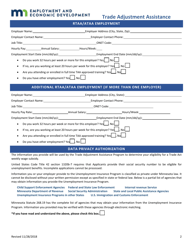 Reemployment/Alternative Trade Adjustment Assistance (Rtaa/Ataa) Application - Minnesota, Page 2
