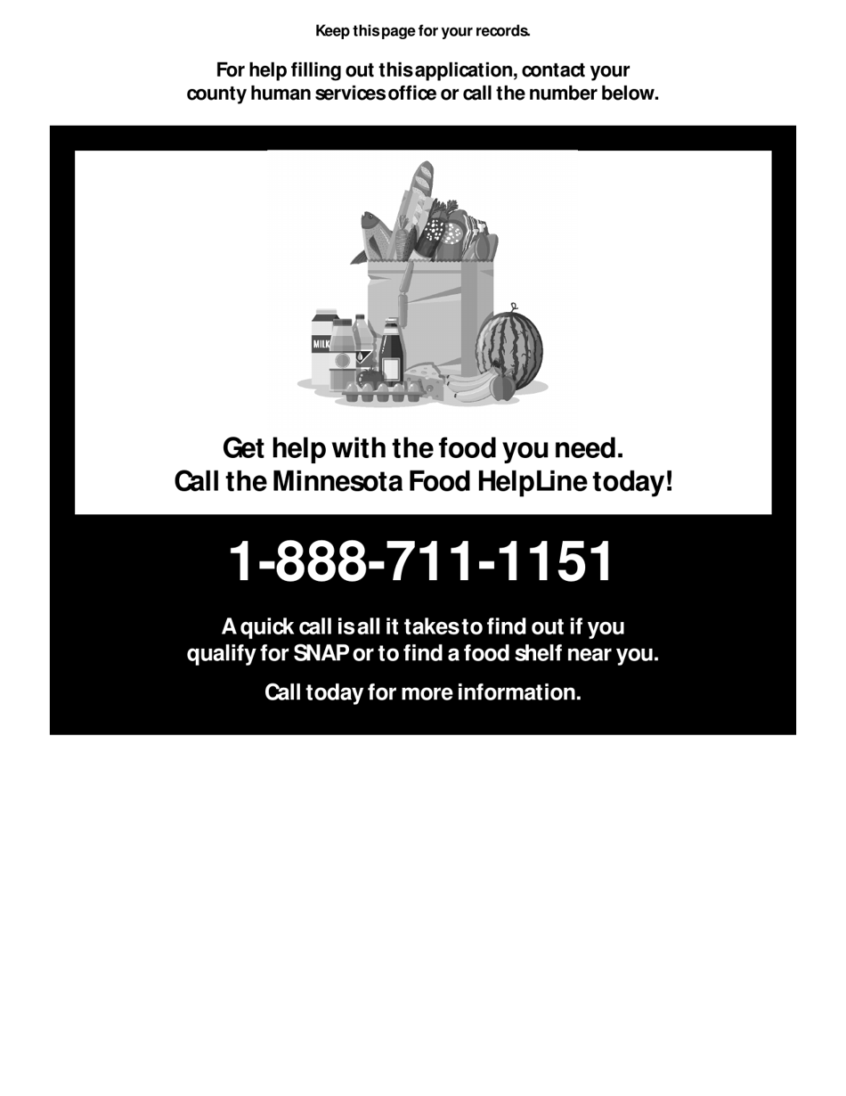 Form DHS-5223F-ENG Supplemental Nutrition Assistance Program (Snap) Application for Seniors (Individuals and Couples Age 60 and Older) - Minnesota, Page 3