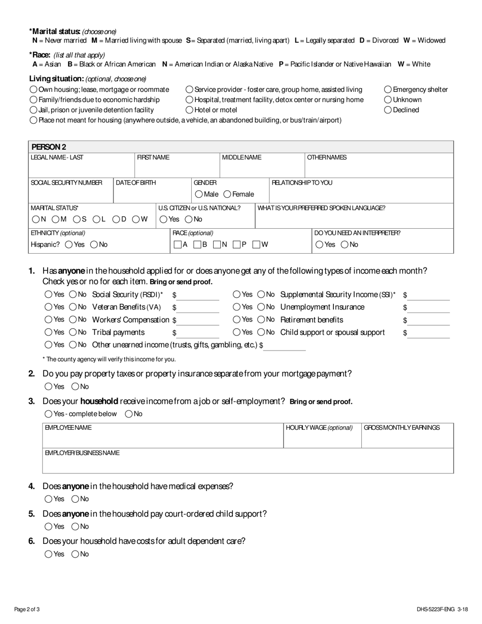 Form DHS-5223F-ENG Supplemental Nutrition Assistance Program (Snap) Application for Seniors (Individuals and Couples Age 60 and Older) - Minnesota, Page 6