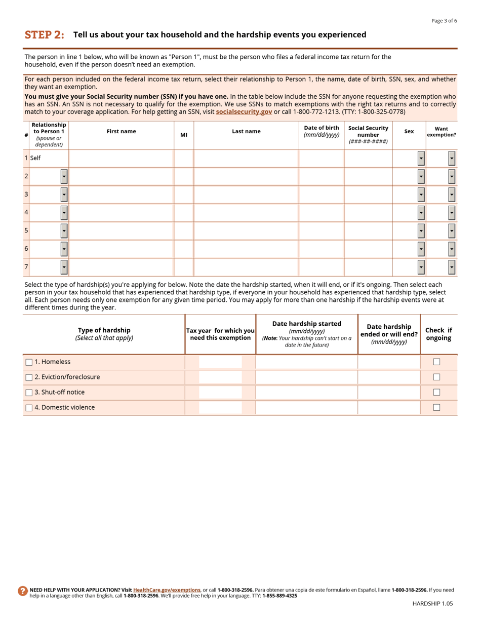Application for a Hardship Exemption, Page 4