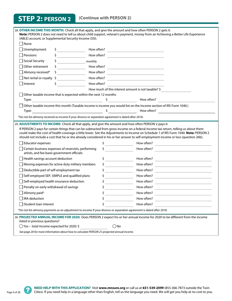 Form DHS-6696-ENG Application for Health Coverage and Help Paying Costs - Minnesota, Page 11