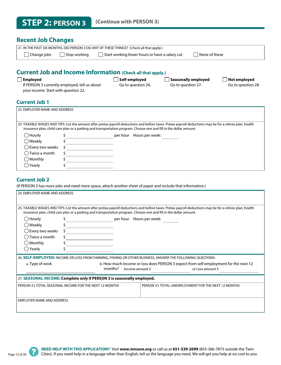 Form DHS-6696-ENG Application for Health Coverage and Help Paying Costs - Minnesota, Page 14