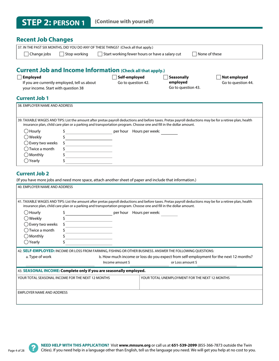 Form DHS-6696-ENG Application for Health Coverage and Help Paying Costs - Minnesota, Page 6