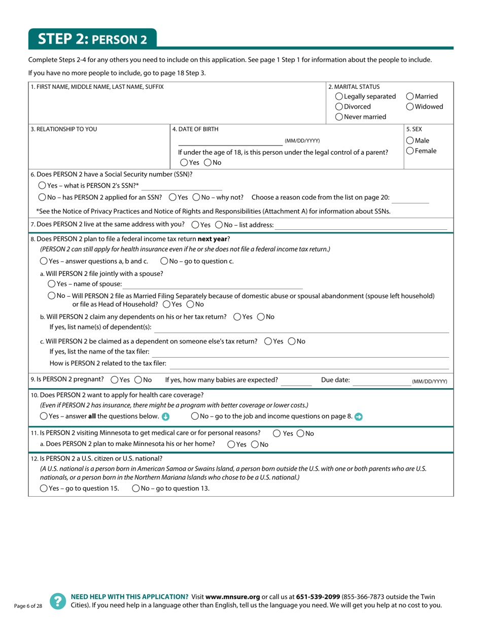Form DHS-6696-ENG Application for Health Coverage and Help Paying Costs - Minnesota, Page 8