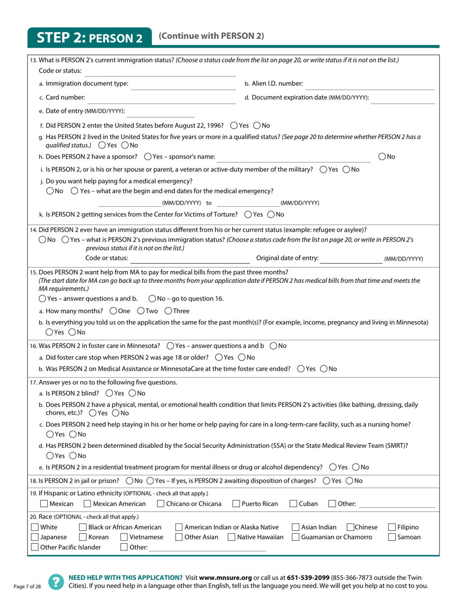 Form DHS-6696-ENG Application for Health Coverage and Help Paying Costs - Minnesota, Page 9
