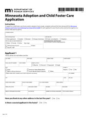 Document preview: Form DHS-4258-ENG Minnesota Adoption and Child Foster Care Application - Minnesota