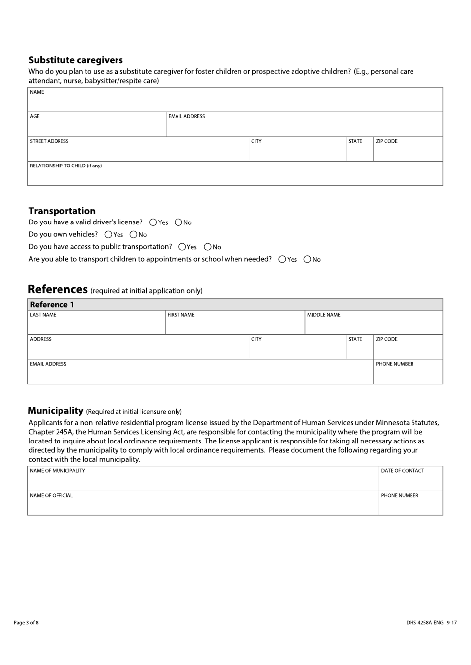 Form DHS4258ENG Fill Out, Sign Online and Download Fillable PDF, Minnesota Templateroller