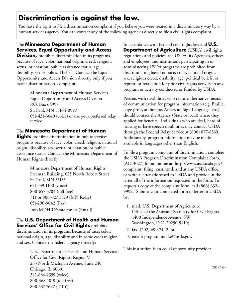 Form DHS-3164-ENG Income Withholding-Only (Non-IV-D) Services Application - Minnesota, Page 5