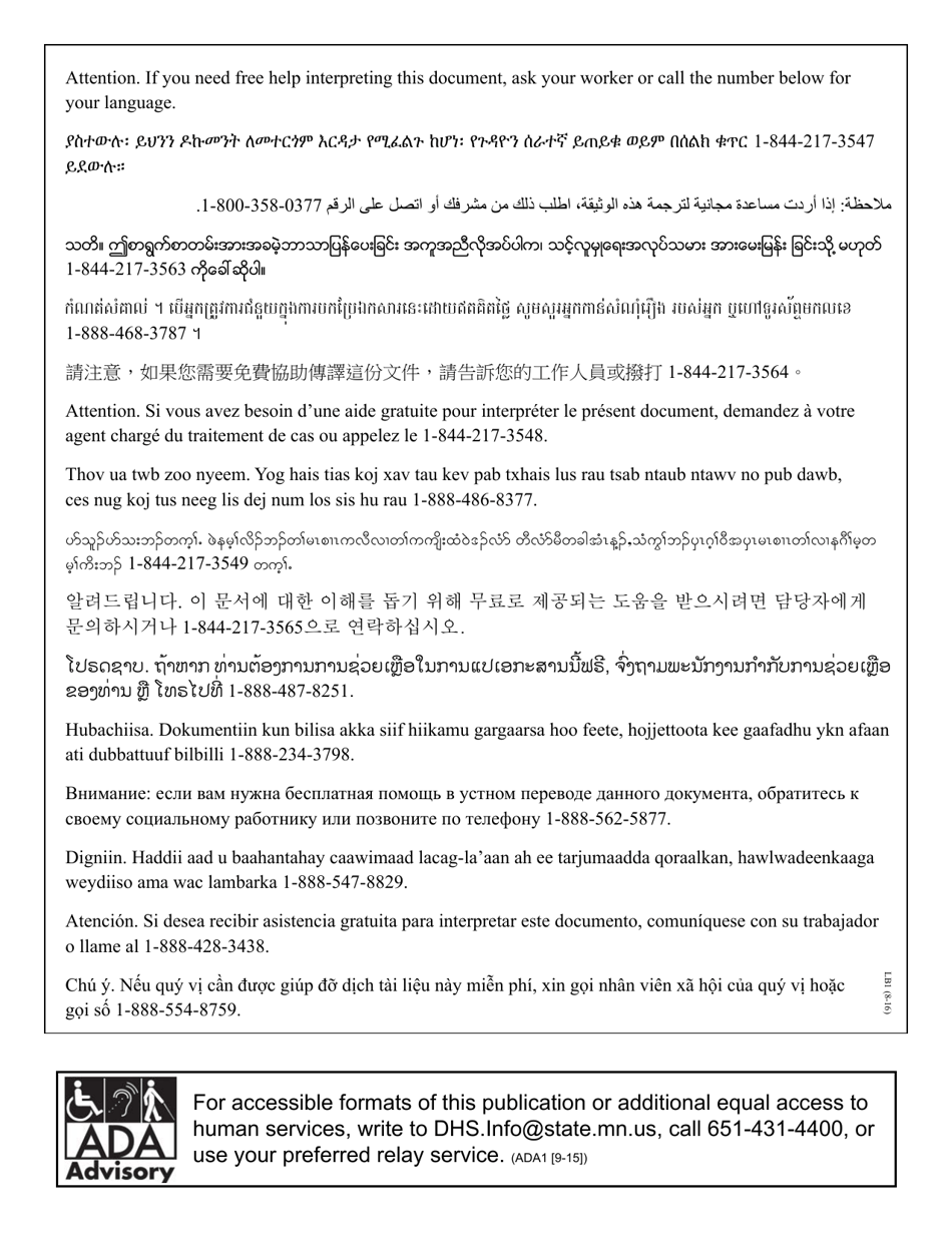 Form DHS-3164-ENG Income Withholding-Only (Non-IV-D) Services Application - Minnesota, Page 8