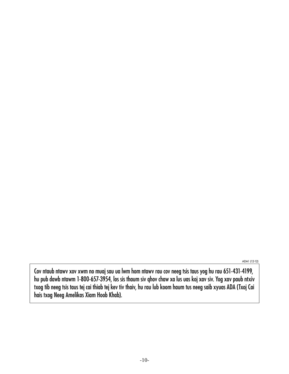 Form DHS-3164-HMN Income Withholding-Only (Non-IV-D) Services Application or Support Order Processing - Minnesota (Hmong), Page 10