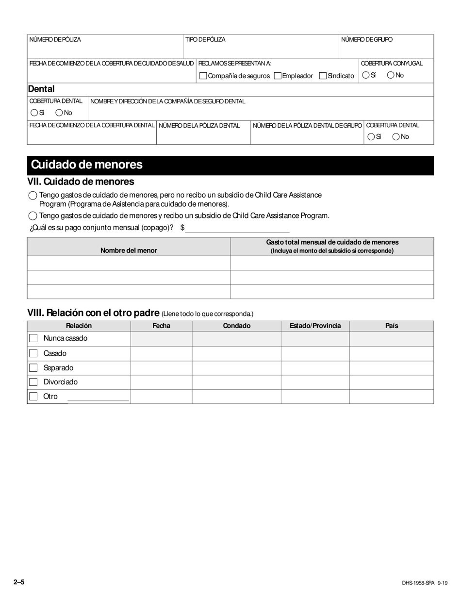 Formulario DHS-1958-SPA Solicitud De Servicios De Manutencion Y Cobros - Minnesota (Spanish), Page 16
