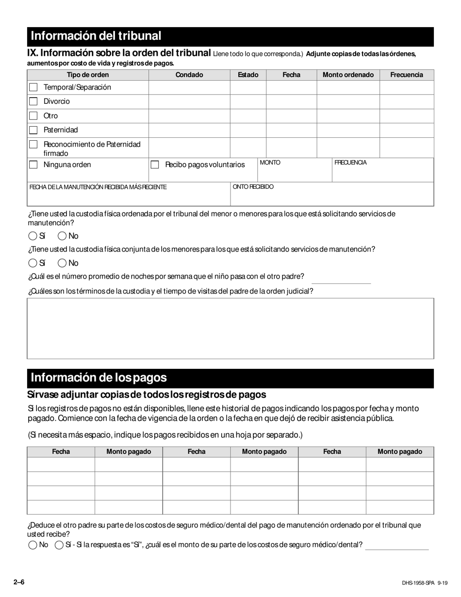 Formulario DHS-1958-SPA Solicitud De Servicios De Manutencion Y Cobros - Minnesota (Spanish), Page 17