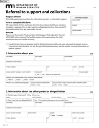 Form DHS-3163B Referral to Support and Collections - Minnesota