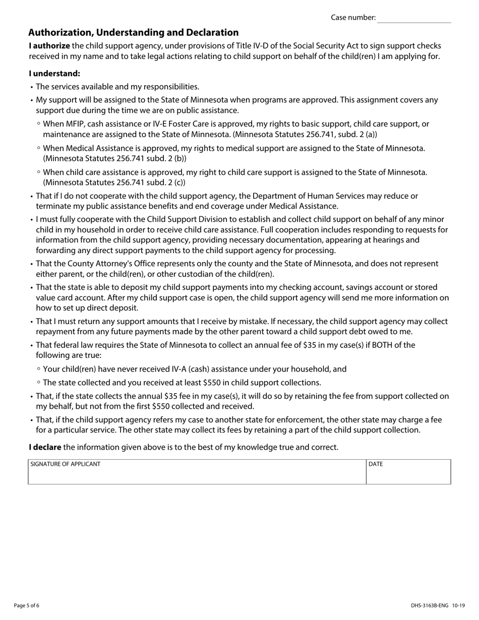 Form DHS-3163B Referral to Support and Collections - Minnesota, Page 5