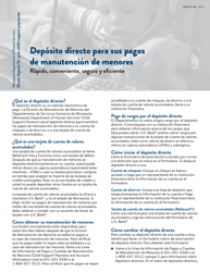 Formulario DHS-3371-SPA Formulario De Autorizacion De Deposito Directo De Manutencion De Menores - Minnesota (Spanish)