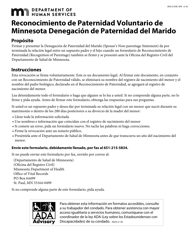 Document preview: Formulario DHS-3159C-SPA Reconocimiento De Paternidad Voluntario De Minnesota Denegacion De Paternidad Del Marido - Minnesota (Spanish)