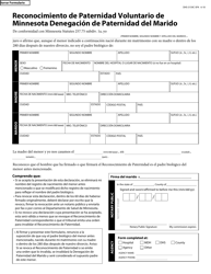 Formulario DHS-3159C-SPA Reconocimiento De Paternidad Voluntario De Minnesota Denegacion De Paternidad Del Marido - Minnesota (Spanish), Page 2