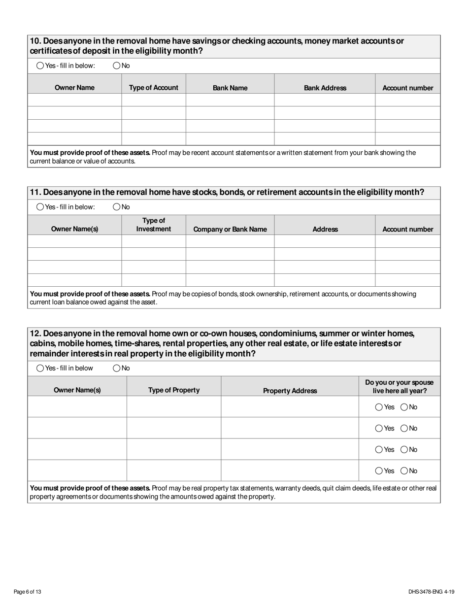 Form DHS-3478-ENG Application for Title IVe Foster Care - Minnesota, Page 8