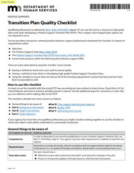 Document preview: Form DHS-6810G-ENG Transition Plan Quality Checklist - Minnesota