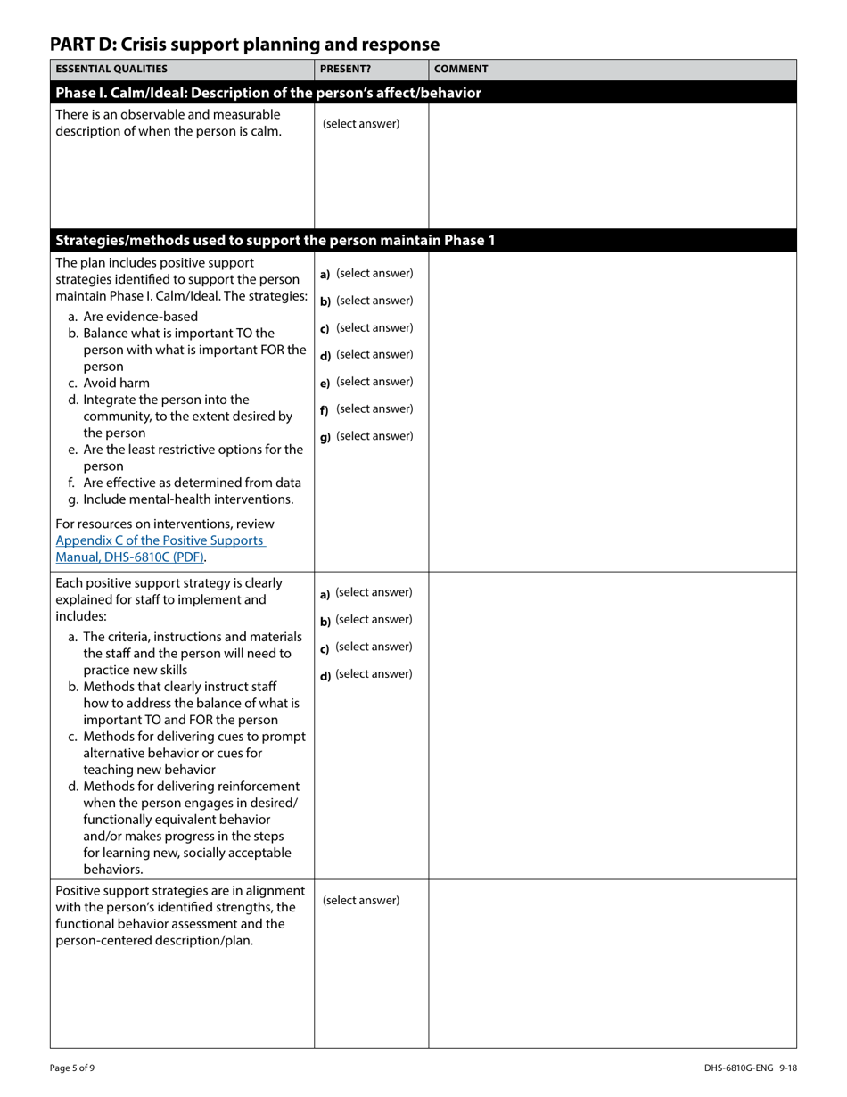 Form DHS-6810G-ENG Download Fillable PDF or Fill Online Transition Plan ...