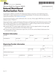 Document preview: Form DHS-3971-ENG Enteral/Nutritional Authorization Form - Minnesota