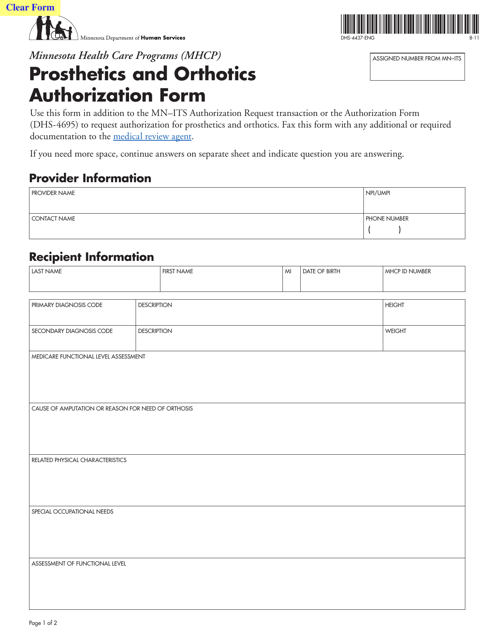 Form DHS-4437-ENG  Printable Pdf