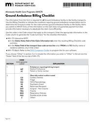 Document preview: Form DHS-5208A-ENG Ground Ambulance Billing Checklist - Minnesota