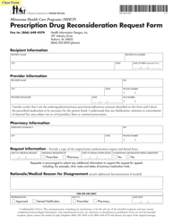 Document preview: Form DHS-4667-ENG Prescription Drug Reconsideration Request Form - Minnesota