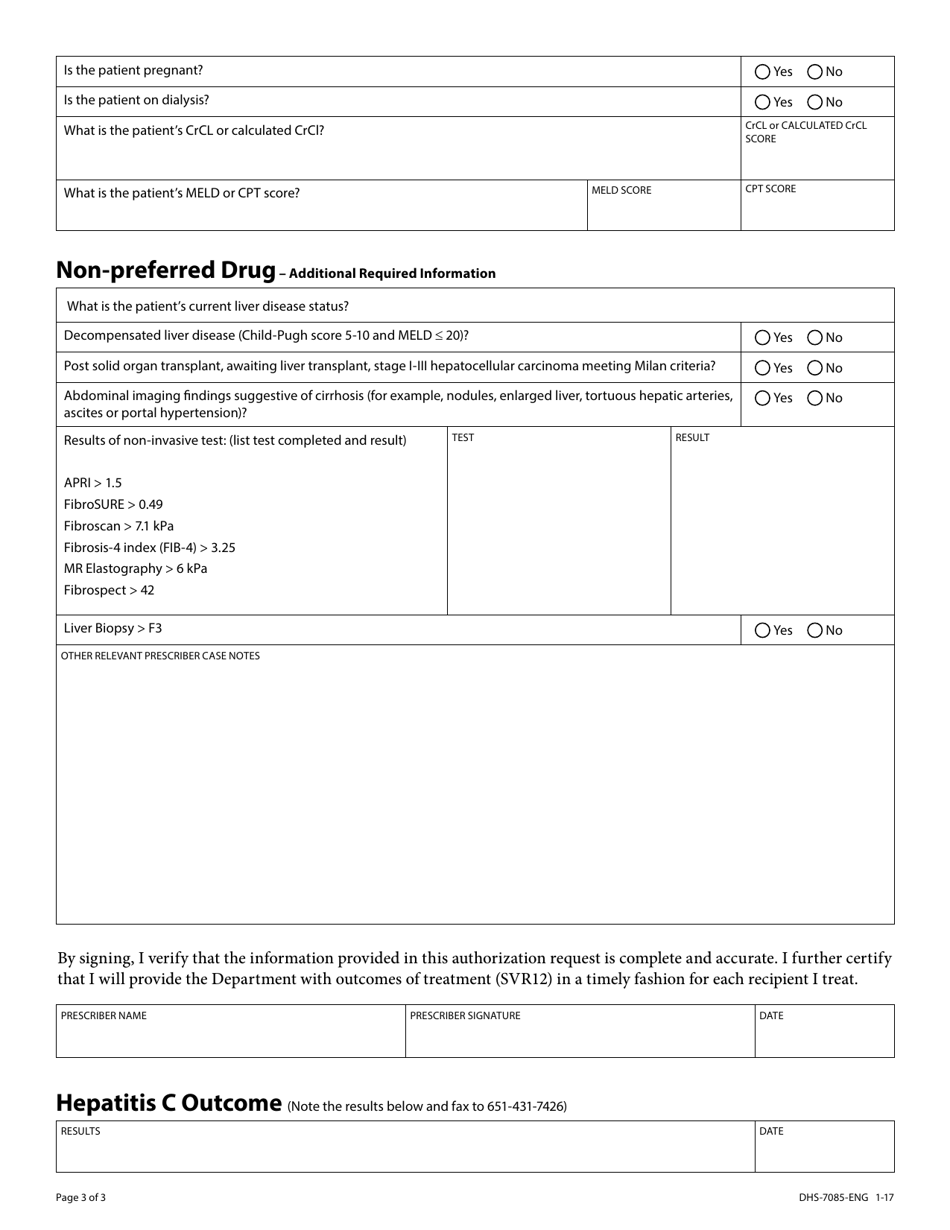 Form DHS-7085-ENG - Fill Out, Sign Online and Download Fillable PDF ...