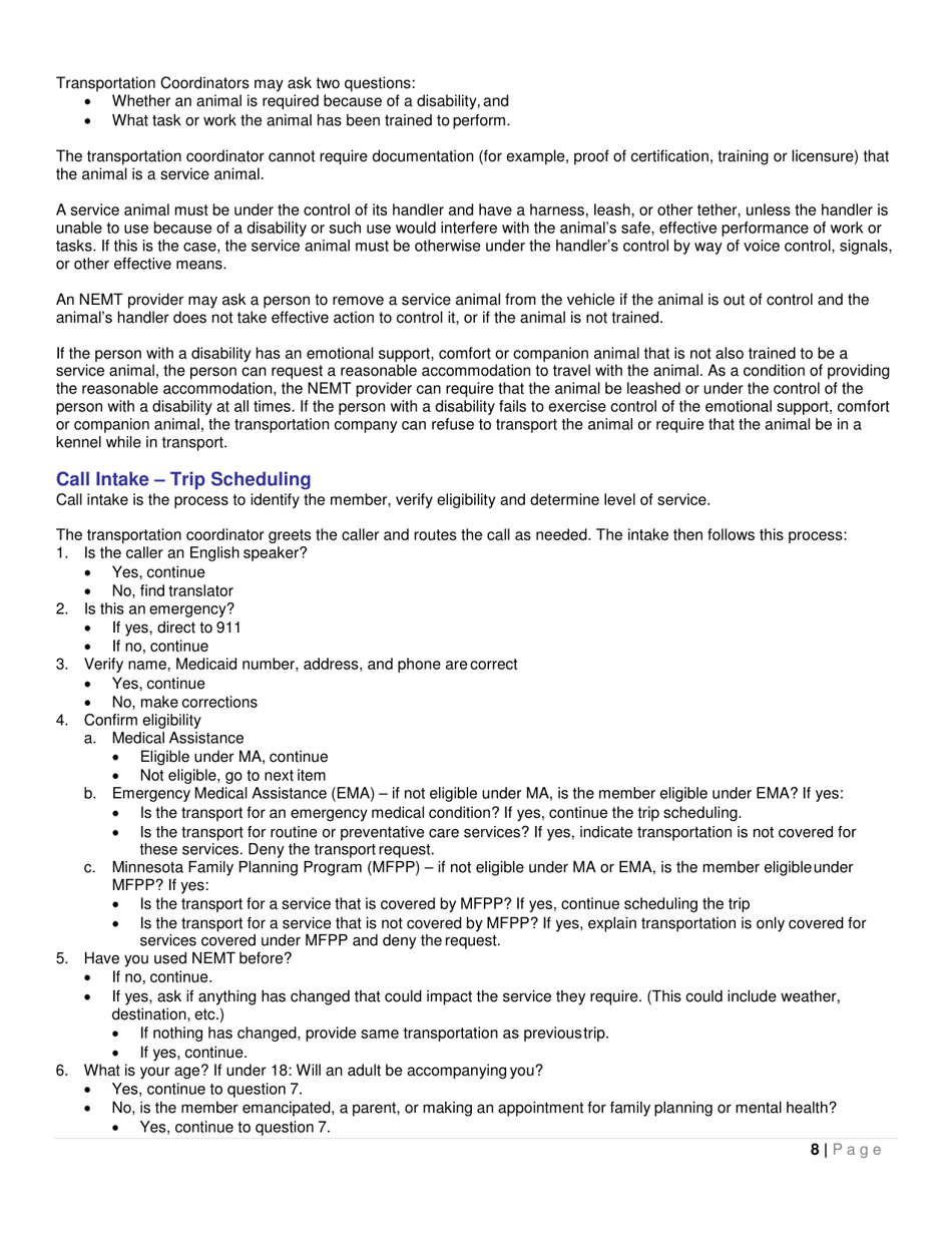 Form DHS-6825-ENG Nonemergency Medical Transportation (Nemt) Guide - Minnesota, Page 10
