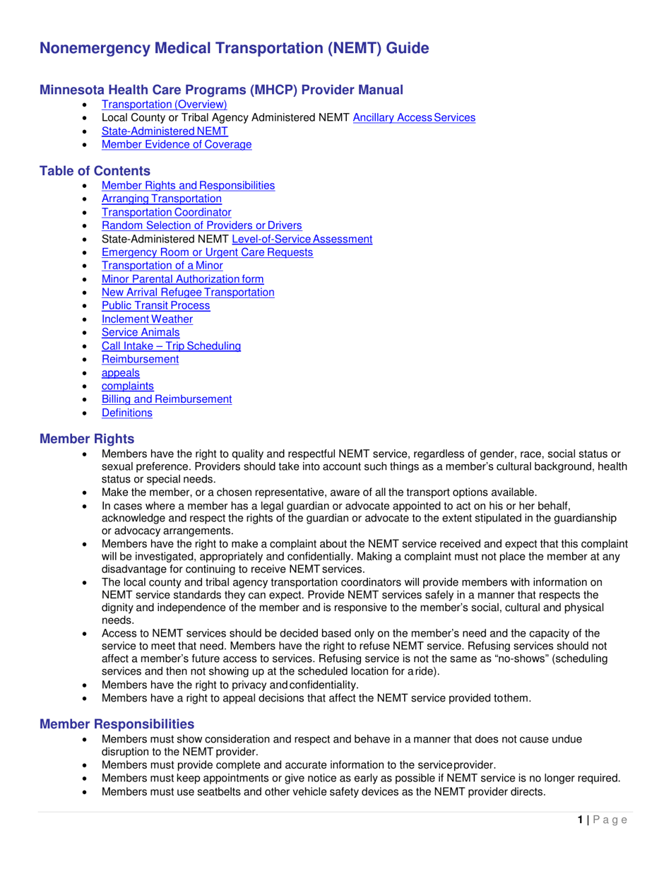 Form DHS-6825-ENG Nonemergency Medical Transportation (Nemt) Guide - Minnesota, Page 3