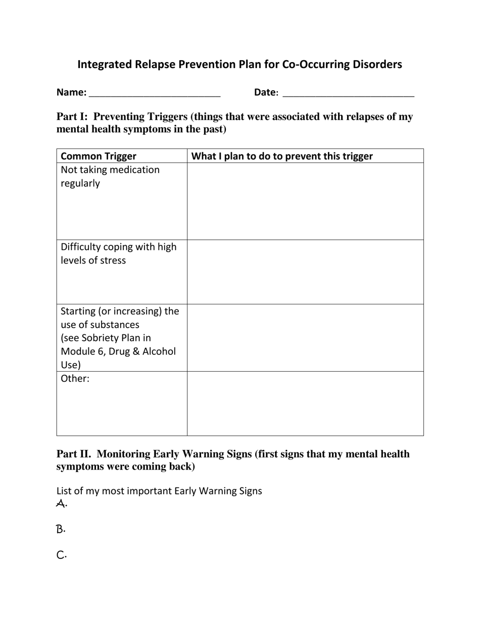 Minnesota Integrated Relapse Prevention Plan For Co Occurring Disorders 2401