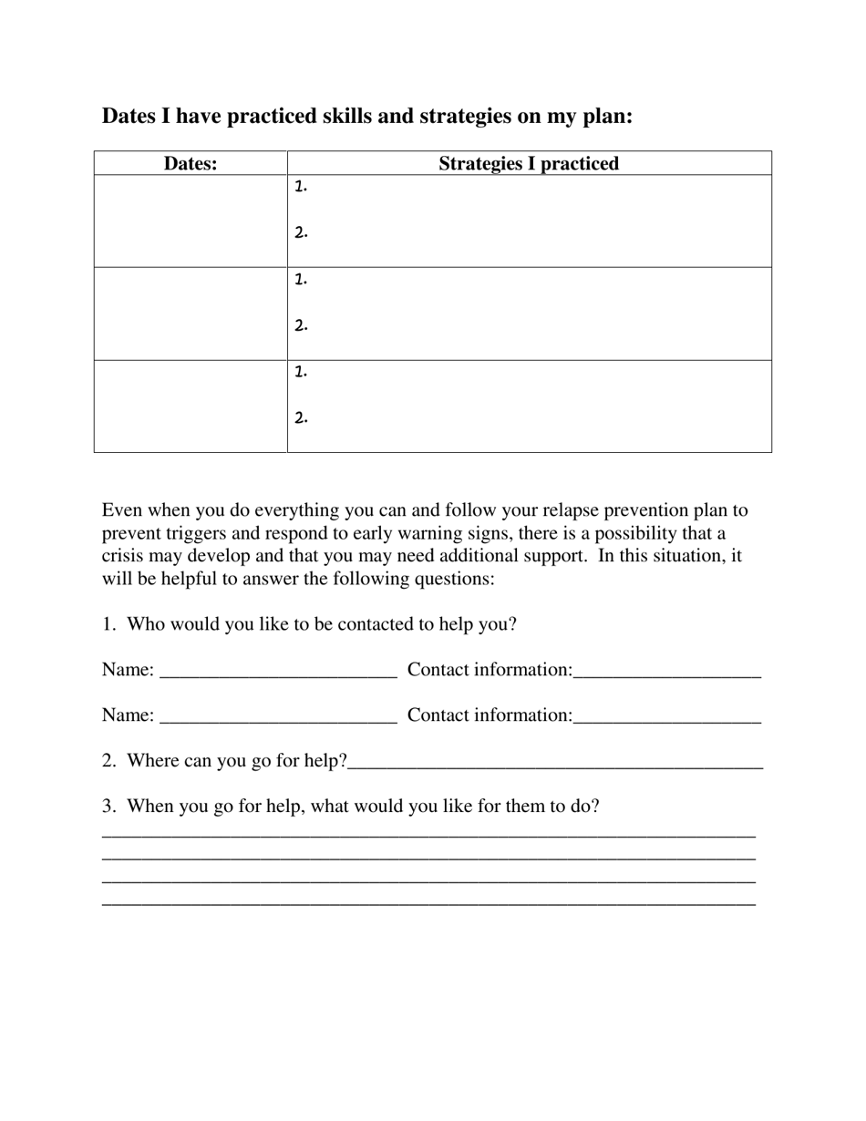 Integrated Relapse Prevention Plan for Co-occurring Disorders - Minnesota, Page 3