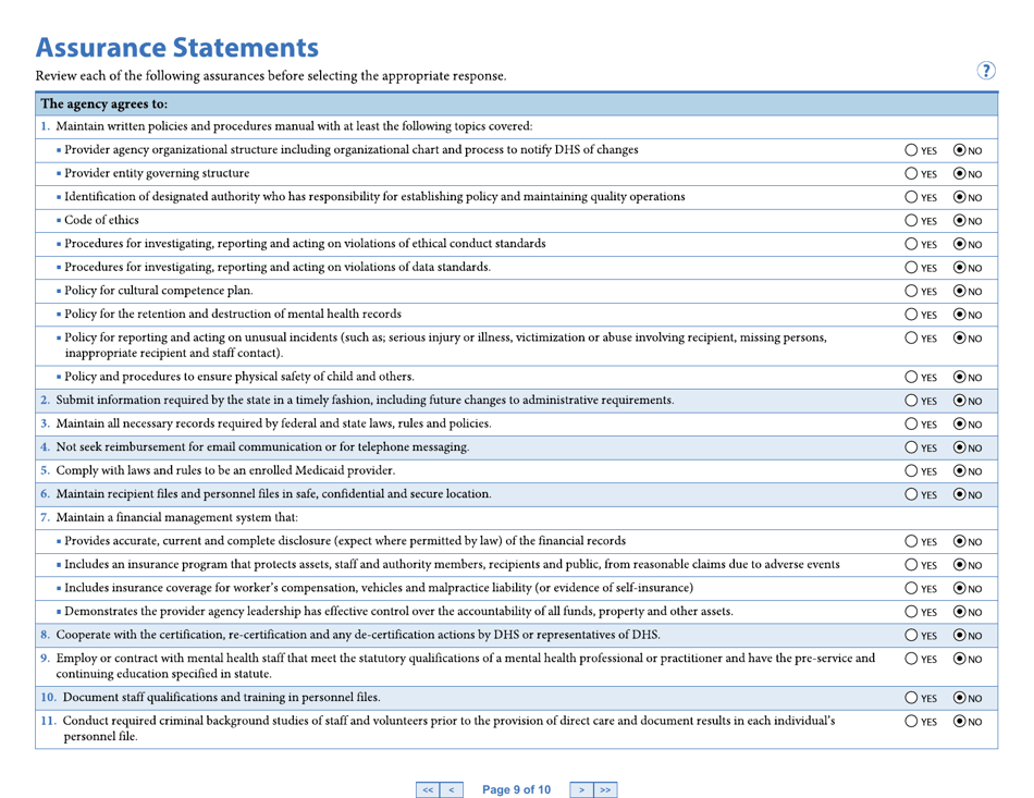 Form DHS4985 Part 1 Crisis Response Services Primary Certification Application - Minnesota, Page 10