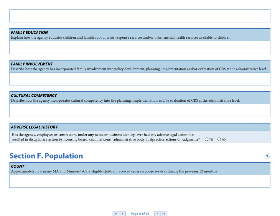 Form DHS4985 Part 1 Crisis Response Services Primary Certification Application - Minnesota, Page 5