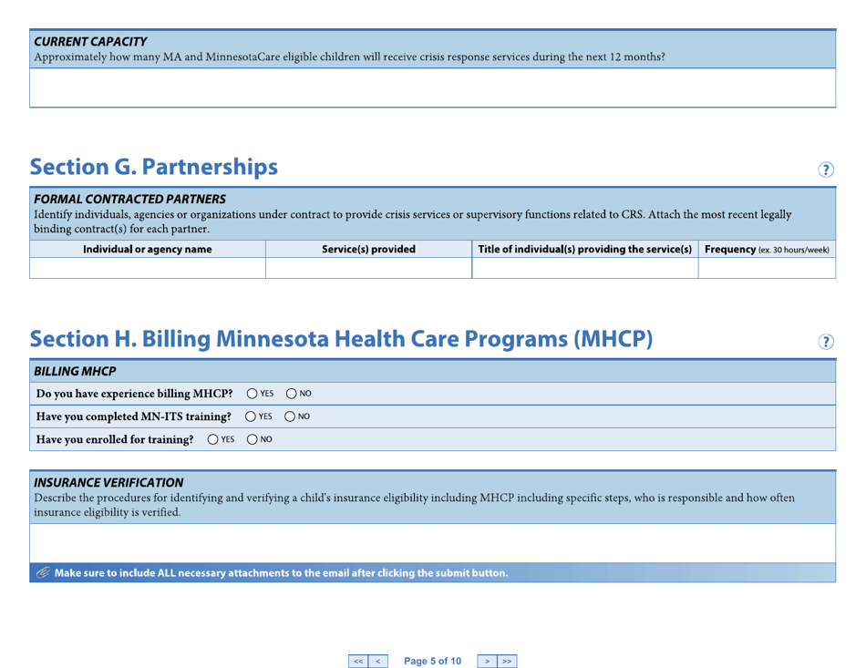 Form DHS4985 Part 1 Crisis Response Services Primary Certification Application - Minnesota, Page 6