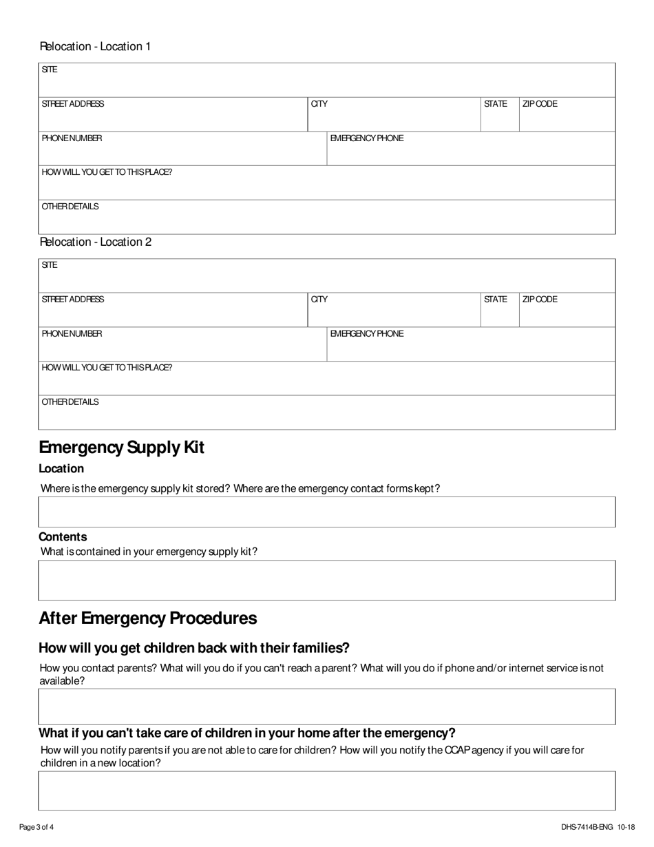 Form DHS-7414B-ENG Legal Nonlicensed (Lnl) Child Care Emergency Plan - Minnesota, Page 3
