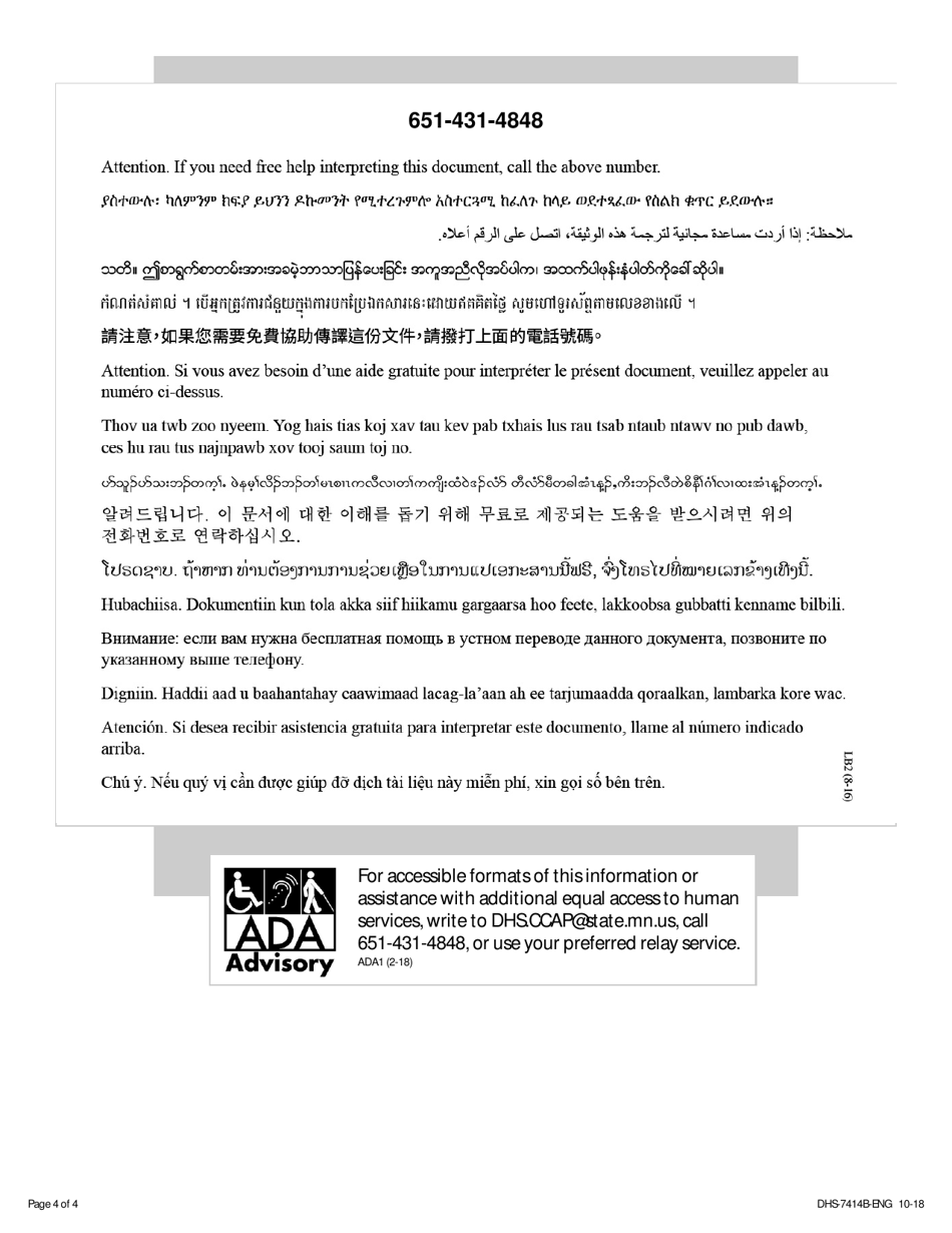 Form DHS-7414B-ENG Legal Nonlicensed (Lnl) Child Care Emergency Plan - Minnesota, Page 4