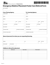 Form DHS-5178 &quot;Emergency Relative Placement Foster Care Referral Form&quot; - Minnesota
