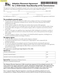 Form DHS-0312-ENG &quot;Adoption Placement Agreement for a Child Under Guardianship of the Commissioner&quot; - Minnesota